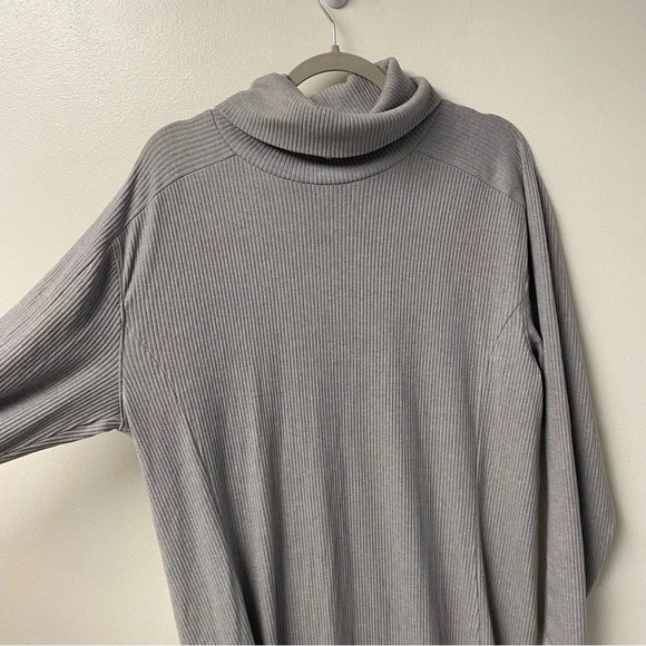 Loft Lou&Grey Gray Knit Turtleneck Midi Dress Size XL Like New - Picture 4 of 6